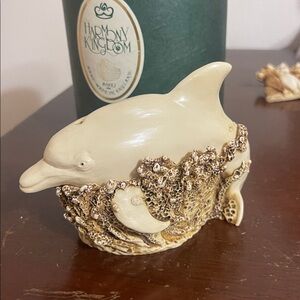 Harmony kingdom on a roll dolphin, trinket box